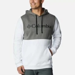Columbia Men's Trek™ Colourblock Hoodie Charcoal Heather / White