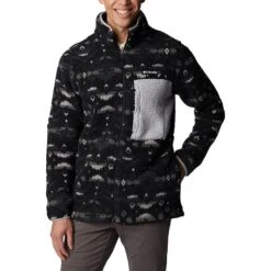 Columbia Men's Mountainside™ Printed Fleece Jacket Black Rocky Mountain
