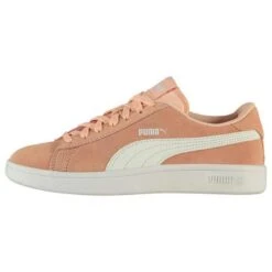 Puma Kids' Smash V2 Suede Youth Runners Peach Parfait / White