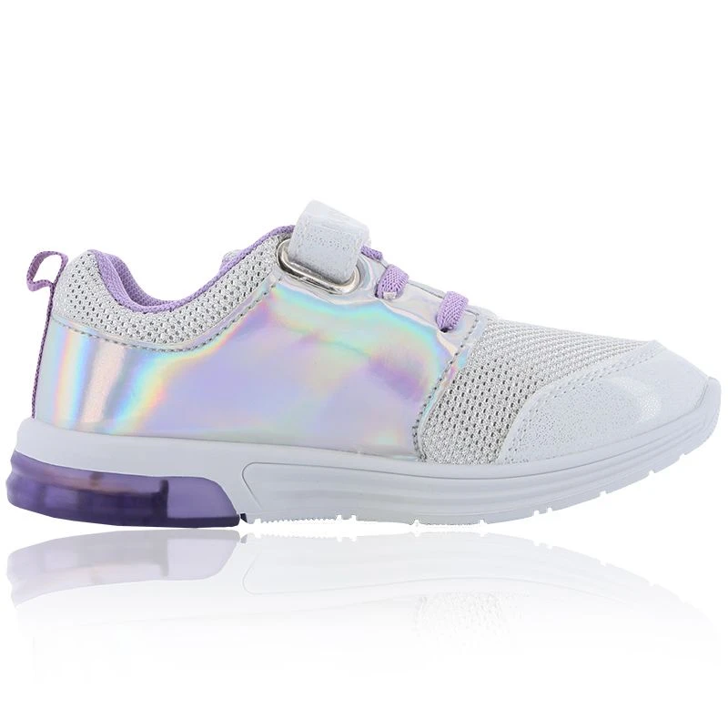 Frozen Elsa & Anna Light Up Trainers White / Silver 4 Frozen Elsa & Anna Light Up Trainers White / Silver - Image 2