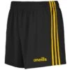 Mourne Shorts Black / Amber -Featured Sports Equipment Store mourne gaelic shorts blk amb 1 1