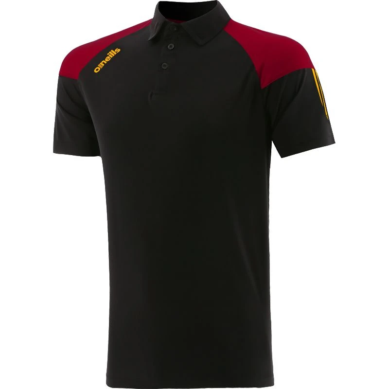 Kids' Oslo Polo Shirt Black / Maroon / Amber 3 Kids' Oslo Polo Shirt Black / Maroon / Amber