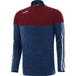 Men's Osprey Brushed Half Zip Top Maroon / Marine / White