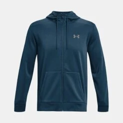 Under Armour Men's Fleece® Full-Zip Hoodie Petrol Blue / Pewter -Featured Sports Equipment Store ps1373357 437 hf