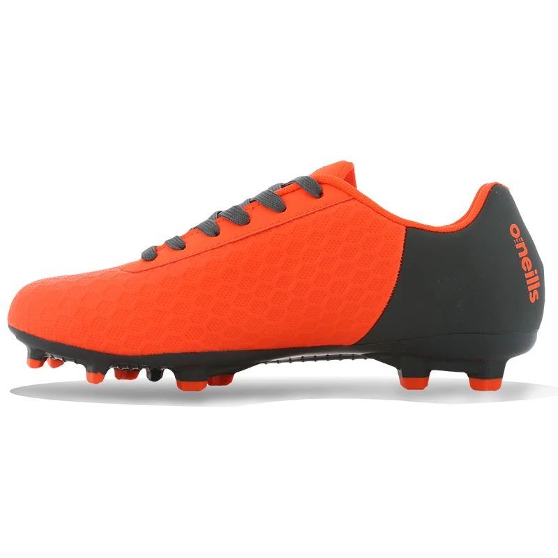 Python Firm Ground Laced Football Boots Junior Flo Orange / Gunmetal 4 Python Firm Ground Laced Football Boots Junior Flo Orange / Gunmetal - Image 2