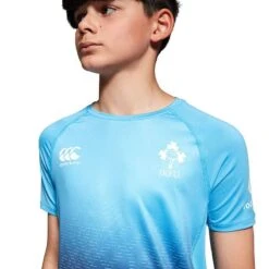 Canterbury Ireland Rugby IRFU 2023/24 Kids' Training T-Shirt Azure Blue / Evening Blue -Featured Sports Equipment Store q a007581at5 w2