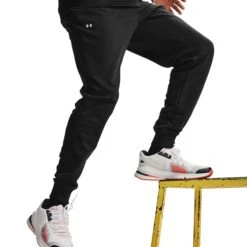 Under Armour Men's UA Rival Fleece Joggers Black / Onyx White -Featured Sports Equipment Store s7.v5 1357128 001 fsf main