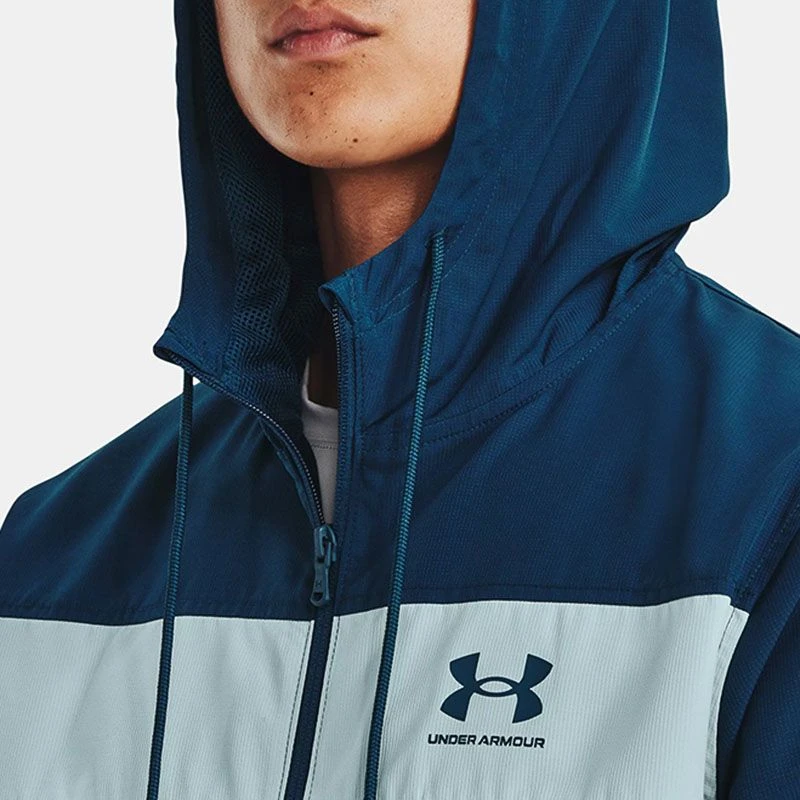 Under Armour Men's UA Sportstyle Windbreaker Jacket Fuse Teal / Petrol Blue 8 Under Armour Men's UA Sportstyle Windbreaker Jacket Fuse Teal / Petrol Blue - Image 6