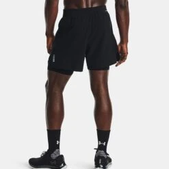 Under Armour Men's Iso-Chill Run 2-in-1 Shorts Black / Black / Reflective -Featured Sports Equipment Store v5 1364858 001 bc