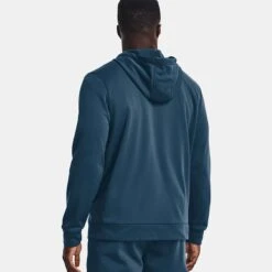 Under Armour Men's Fleece® Full-Zip Hoodie Petrol Blue / Pewter -Featured Sports Equipment Store v5 1373357 437 bc