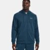 Under Armour Men's Fleece® Full-Zip Hoodie Petrol Blue / Pewter -Featured Sports Equipment Store v5 1373357 437 fc