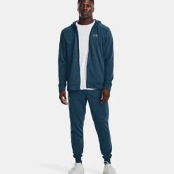 Under Armour Men's Fleece® Full-Zip Hoodie Petrol Blue / Pewter -Featured Sports Equipment Store v5 1373357 437 fsf